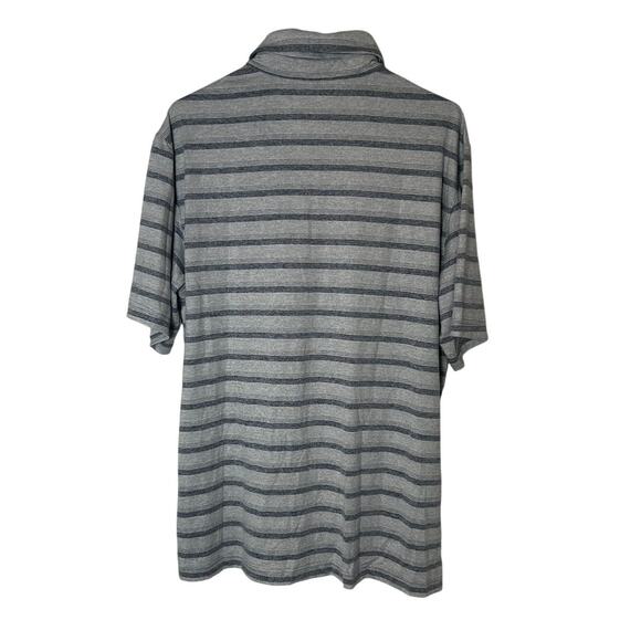 Walter Hagen 11 Denim Blue and White Striped UPF 50 Men's Polo Shirt Large - Picture 3 of 10